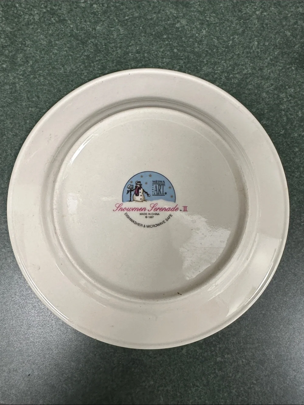 Vintage holiday plate from the Snowmen Serenade II collection by Meiwa Table Art